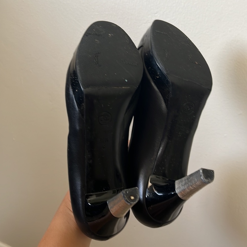 Chanel Patent Cap-Toe Platform Heels - image 3